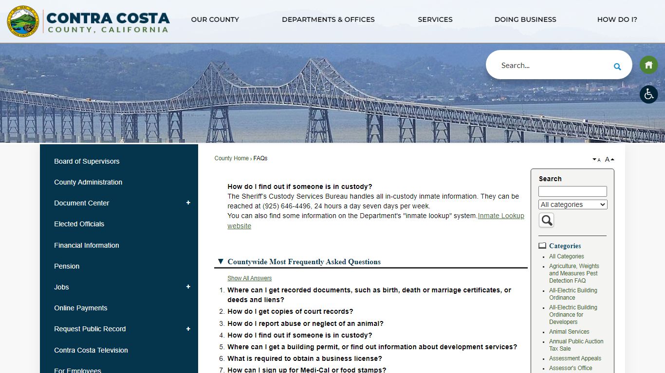 FAQs • Contra Costa County, CA • CivicEngage